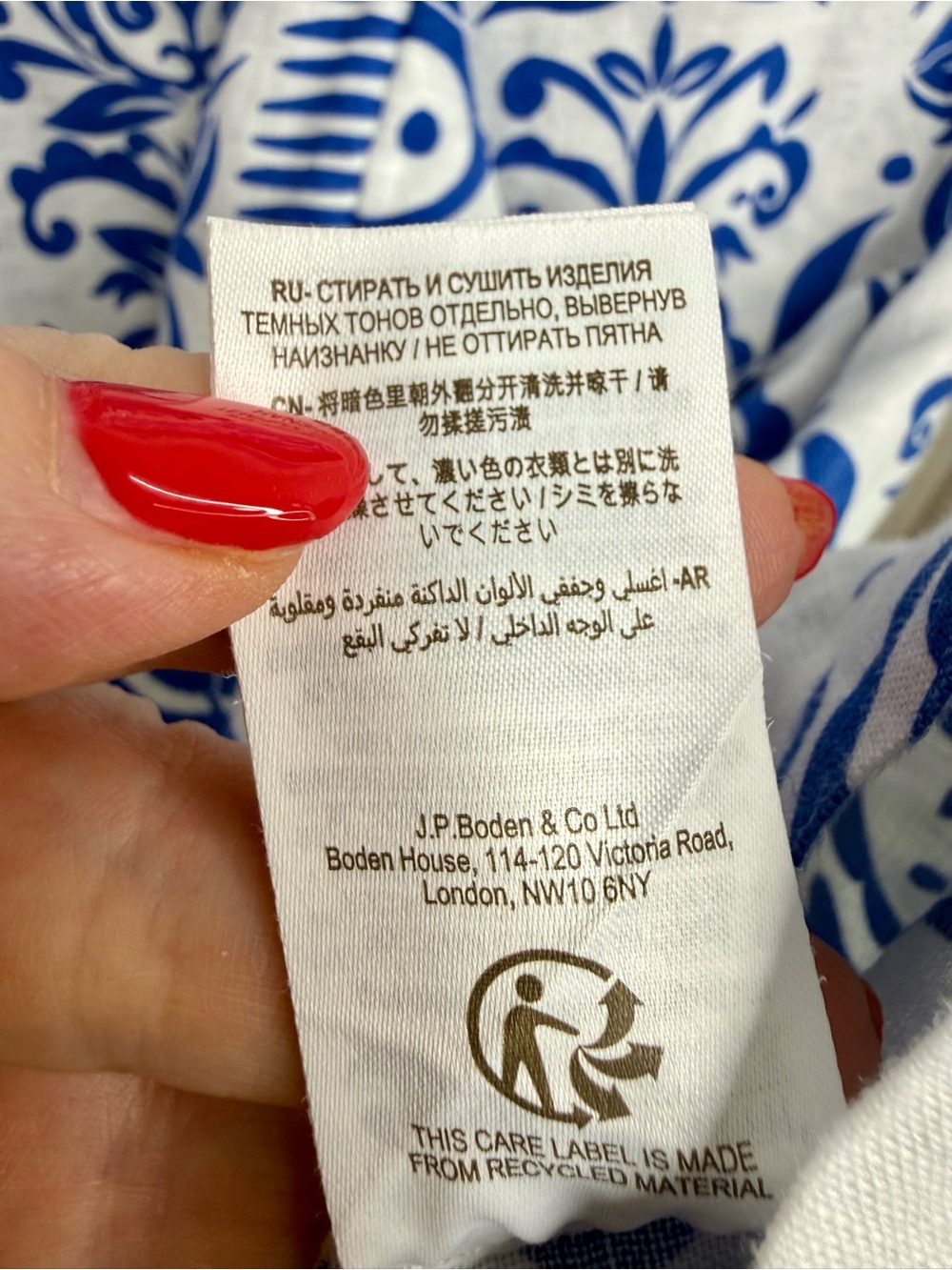 Boden Blue & White Laurie Linen Dress - Picture 11 of 11